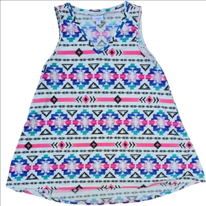 LuLaRoe Women's Kristina Aztec V Neck Tunic Tank Top - XS